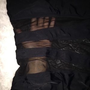 strapless mesh one piece bathing suit